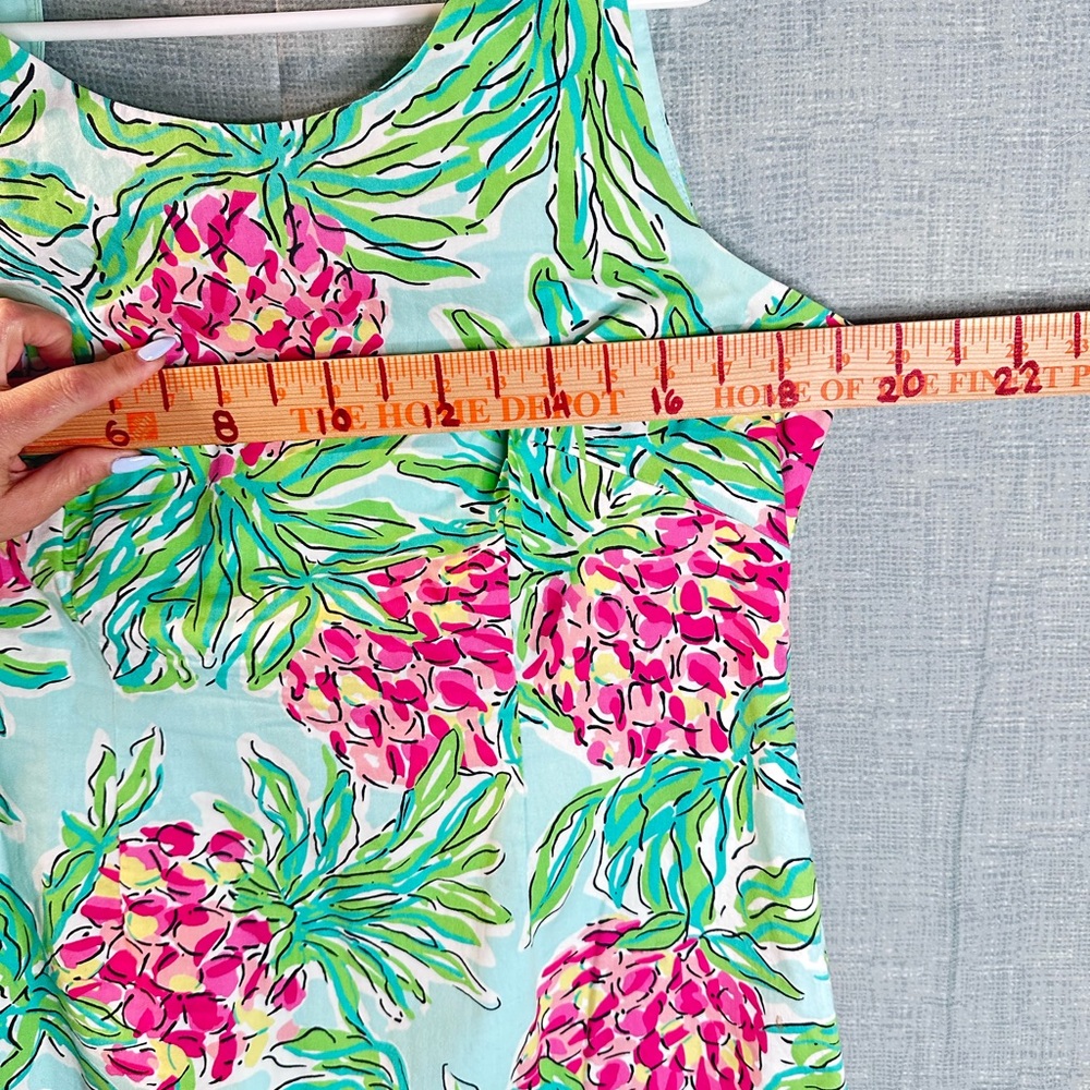 Lilly Pulitzer Pineapple Print Sleeveless Midi Dress - Aqua, Pink & Green - Picture 11 of 14